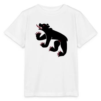 dessin d'un ours symbole drapeau de Berne Suisse - T-shirt bio MINI CREATOR Stanley/Stella Enfant - blanc - Devant - Maike (125cm)
