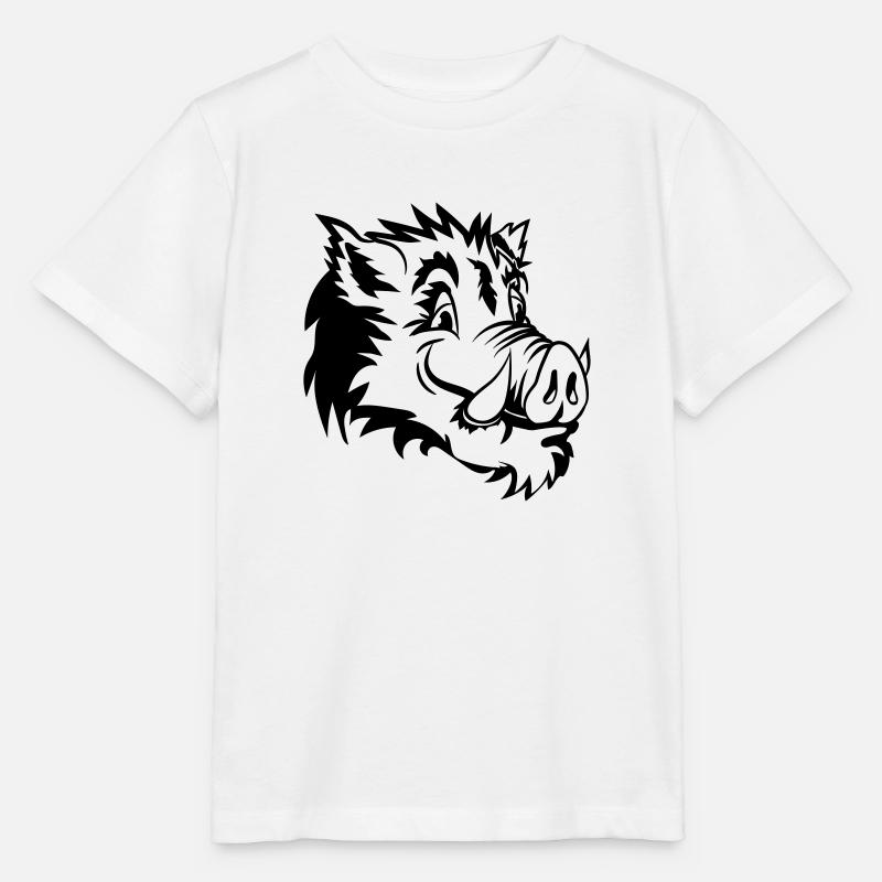 Sanglier drôle de tête - T-shirt bio MINI CREATOR Stanley/Stella Enfant - blanc