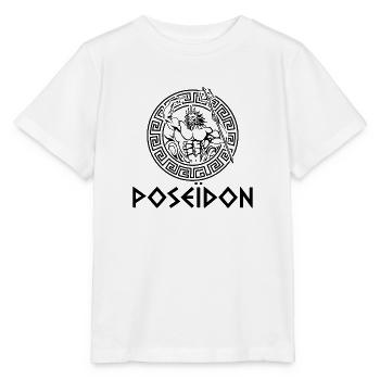 Poséidon noir antique - T-shirt bio MINI CREATOR Stanley/Stella Enfant - blanc - Devant - Maike (125cm)