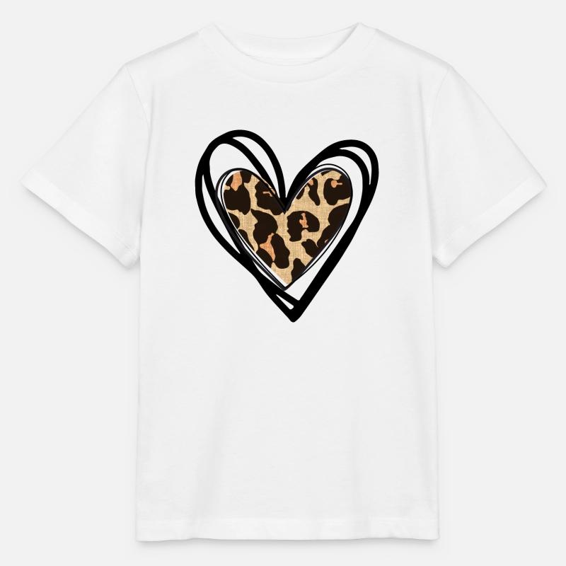 Coeur leopard - T-shirt bio MINI CREATOR Stanley/Stella Enfant - blanc
