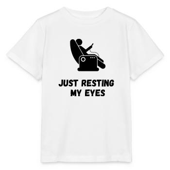 Ich ruhe nur meine Augen aus - Stanley/Stella Kinder T-Shirt MINI CREATOR  - Weiß - Vorne - Maike (125cm)