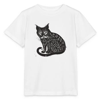 Black Cat Pet Kitten Punt Purr - Stanley/Stella MINI CREATOR Kids’ T-Shirt - white - Front - Maike (125cm)
