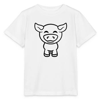 Petit Cochon Mignon Cochon Animal Amour - T-shirt bio MINI CREATOR Stanley/Stella Enfant - blanc - Devant - Maike (125cm)