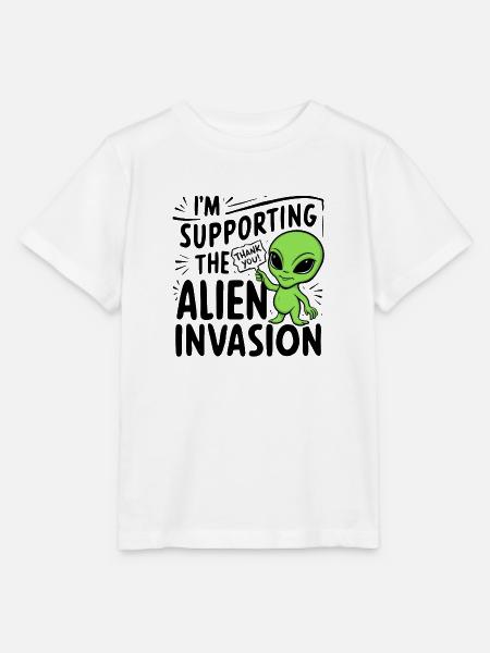 Alien Invasion - Humor - Stanley/Stella Kinder T-Shirt MINI CREATOR - Weiß