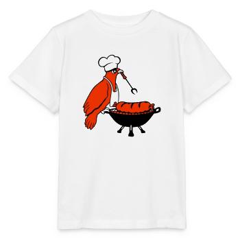 Oiseau griller des saucisses griller délicieusement manger des saucisses - T-shirt bio MINI CREATOR Stanley/Stella Enfant - blanc - Devant - Maike (125cm)