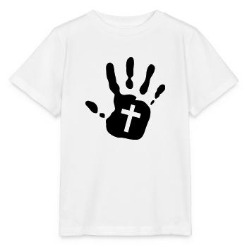 Handabdruck kressesamen 1c - Stanley/Stella Kinder T-Shirt MINI CREATOR  - Weiß - Vorne - Maike (125cm)