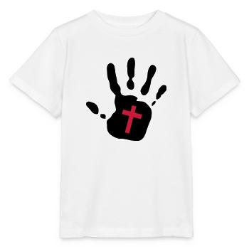 Handabdruck kressesamen 2c - Stanley/Stella Kinder T-Shirt MINI CREATOR  - Weiß - Vorne - Maike (125cm)