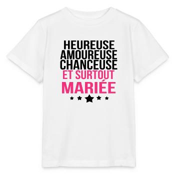 et surtout mariée - T-shirt bio MINI CREATOR Stanley/Stella Enfant - blanc - Devant - Maike (125cm)