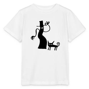 Hexe Katze Halloween Geschenk gruselig Silhouette - Stanley/Stella MINI CREATOR Kids’ T-Shirt - white - Front - Maike (125cm)