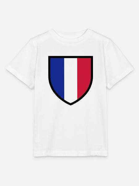 blason, écusson, drapeau France (T) - T-shirt bio MINI CREATOR Stanley/Stella Enfant - blanc