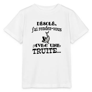 truite - T-shirt bio MINI CREATOR Stanley/Stella Enfant - blanc - Devant - Maike (125cm)