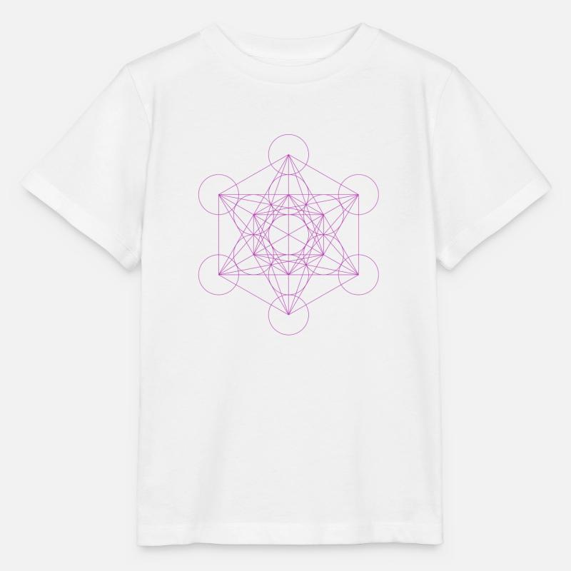 Metatrons Cube magenta - T-shirt bio MINI CREATOR Stanley/Stella Enfant - blanc
