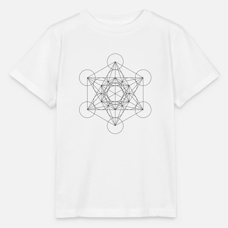 Metatrons Cubes noir - T-shirt bio MINI CREATOR Stanley/Stella Enfant - blanc