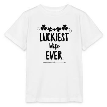 Une femme chanceuse - T-shirt bio MINI CREATOR Stanley/Stella Enfant - blanc - Devant - Maike (125cm)