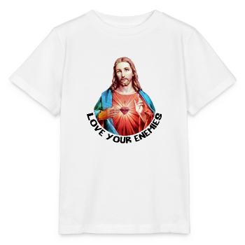 AIMEZ VOS ENNEMIS Jésus-Christ Bénédiction de la Main LIENS - T-shirt bio MINI CREATOR Stanley/Stella Enfant - blanc - Devant - Maike (125cm)