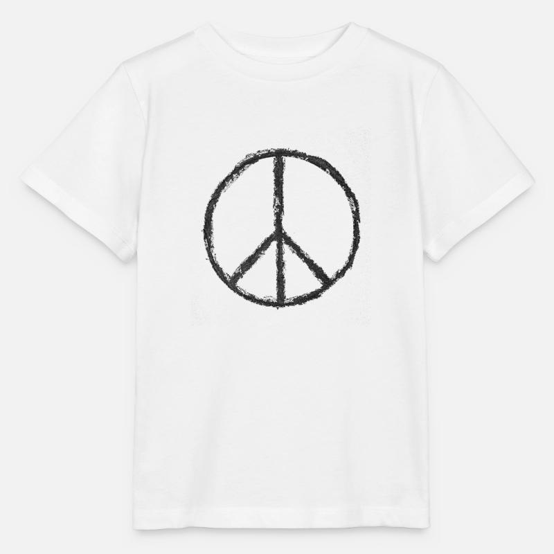 peace print black - Stanley/Stella Kinder T-Shirt MINI CREATOR  - Weiß