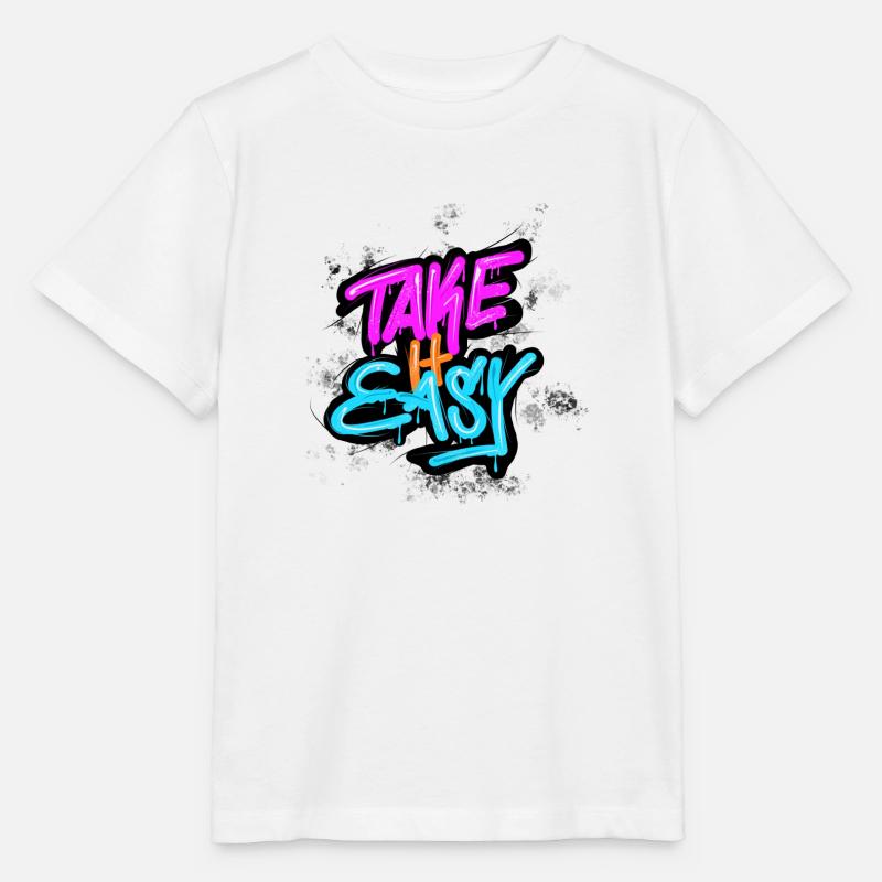 Take is easy graffiti - Stanley/Stella MINI CREATOR Kids’ T-Shirt - white