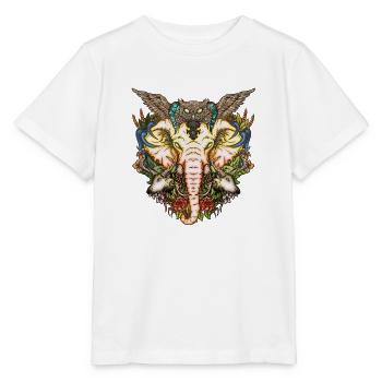 Der majestätische Elefant mit der Kreatur der Nacht - Stanley/Stella Kinder T-Shirt MINI CREATOR  - Weiß - Vorne - Maike (125cm)