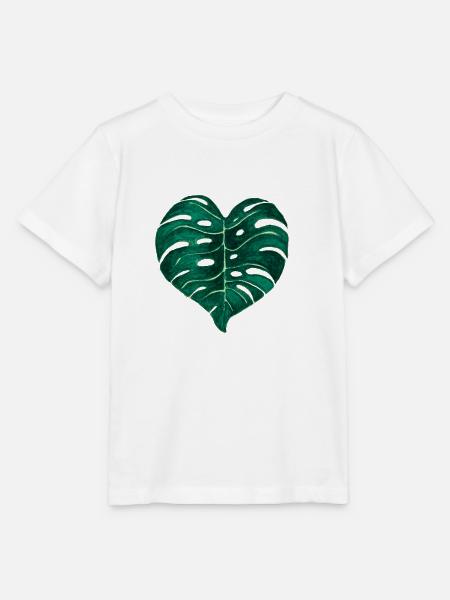 Monstera Deliciosa Blatt - Stanley/Stella Kinder T-Shirt MINI CREATOR  - Weiß