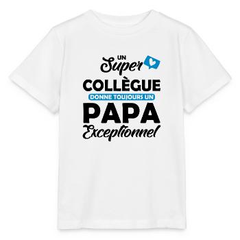 super collègue / papa exceptionnel - T-shirt bio MINI CREATOR Stanley/Stella Enfant - blanc - Devant - Maike (125cm)