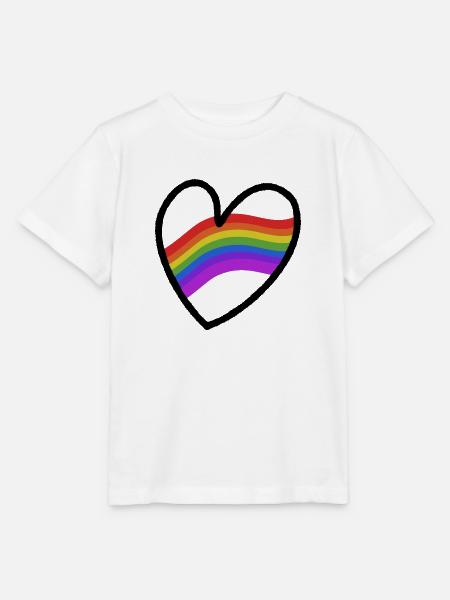 LGBTQ+ Heart Regenbogenfahne - Stanley/Stella Kinder T-Shirt MINI CREATOR  - Weiß