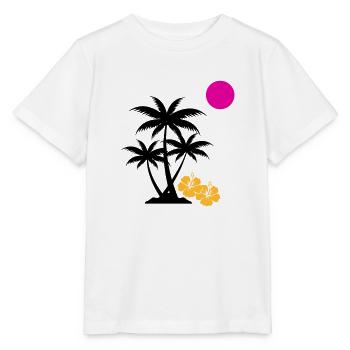 palme sunset - Stanley/Stella Kinder T-Shirt MINI CREATOR  - Weiß - Vorne - Maike (125cm)