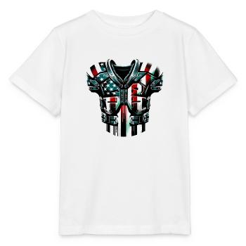 American Football shoulder pads USA flag - Stanley/Stella MINI CREATOR Kids’ T-Shirt - white - Front - Maike (125cm)