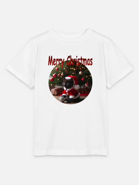 Merry Christmas Cat 01 - Stanley/Stella Kinder T-Shirt MINI CREATOR - Weiß