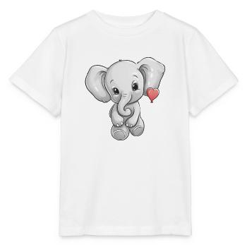 Elefant mit Herz - Stanley/Stella Kinder T-Shirt MINI CREATOR  - Weiß - Vorne - Maike (125cm)