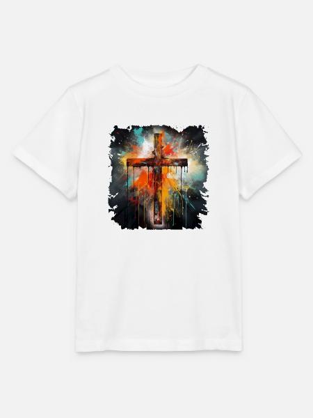 Jesus Christus Kreuz für Christen & Orthodoxen - Stanley/Stella Kinder T-Shirt MINI CREATOR - Weiß