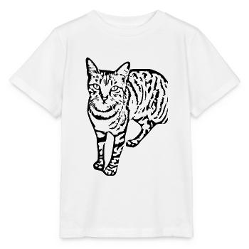 chat noir chat chaton doux cadeau de Noël - T-shirt bio MINI CREATOR Stanley/Stella Enfant - blanc - Devant - Maike (125cm)