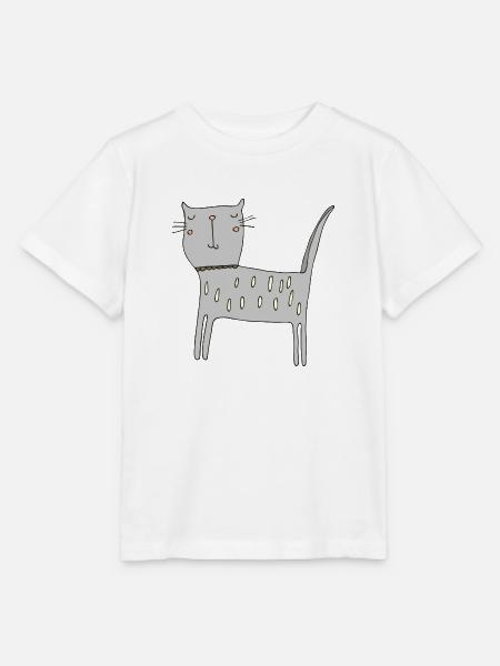 katze grau - Stanley/Stella Kinder T-Shirt MINI CREATOR - Weiß