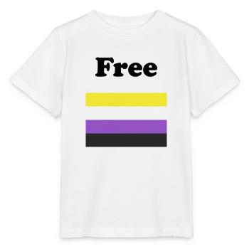 Nicht-binäre Flaggenfrei - Stanley/Stella Kinder T-Shirt MINI CREATOR  - Weiß - Vorne - Maike (125cm)