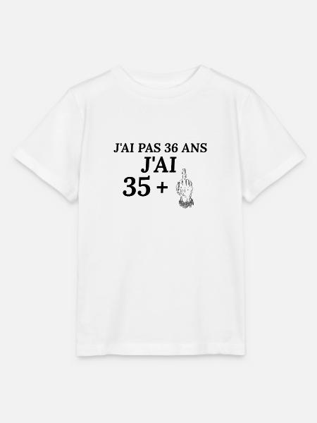 J'ai pas 36 ans j'ai 35+ - T-shirt bio MINI CREATOR Stanley/Stella Enfant - blanc