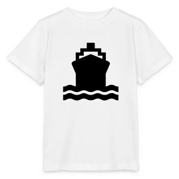 Bateau, navire porte-conteneurs, citernes, ligne - T-shirt bio MINI CREATOR Stanley/Stella Enfant - blanc - Devant - Maike (125cm)