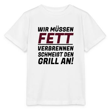 WIR MÜSSEN FETT VERBRENNEN - Stanley/Stella Kinder T-Shirt MINI CREATOR  - Weiß - Vorne - Maike (125cm)