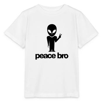 Peace bro alien - Stanley/Stella Kinder T-Shirt MINI CREATOR  - Weiß - Vorne - Maike (125cm)