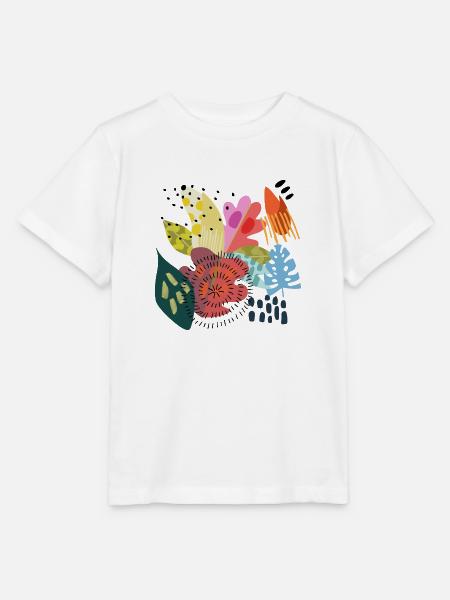 Blaetter Minimalistisch - Stanley/Stella Kinder T-Shirt MINI CREATOR - Weiß