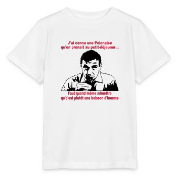 j'ai connu une polonaise lino ventura - T-shirt bio MINI CREATOR Stanley/Stella Enfant - blanc - Devant - Maike (125cm)