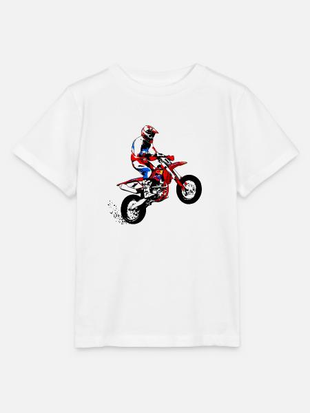 Supermoto Racer - Supermotard - Stanley/Stella MINI CREATOR Kids’ T-Shirt - white