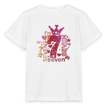 I am 7 - Stanley/Stella Kinder T-Shirt MINI CREATOR  - Weiß - Vorne - Maike (125cm)