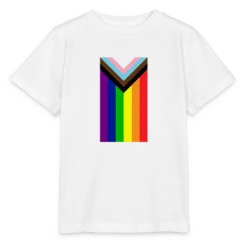 Homosexuell Stolz Regenbogenfahne - Stanley/Stella Kinder T-Shirt MINI CREATOR  - Weiß - Vorne - Maike (125cm)