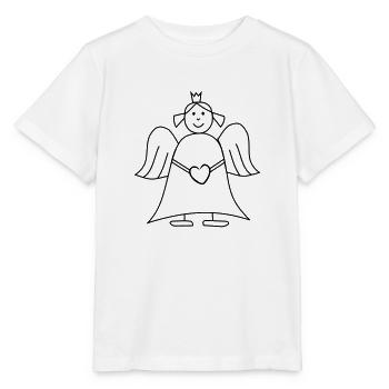 Anges gardiens avec coeur et couronne ange - T-shirt bio MINI CREATOR Stanley/Stella Enfant - blanc - Devant - Maike (125cm)