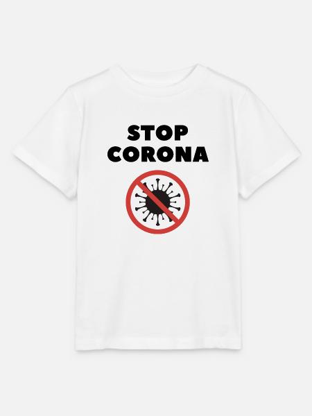 STOP CORONA - Stanley/Stella Kinder T-Shirt MINI CREATOR - Weiß