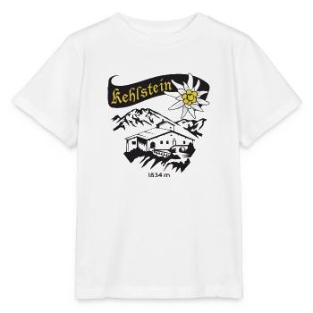 Kehlstein Eagles Nest Schriftzug mit Edelweiß - Stanley/Stella Kinder T-Shirt MINI CREATOR  - Weiß - Vorne - Maike (125cm)