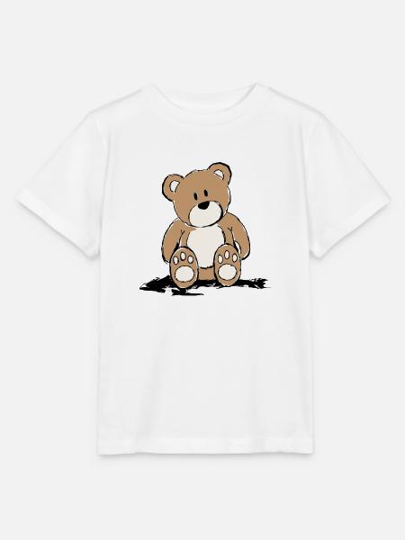 Teddy sitzend - Stanley/Stella Kinder T-Shirt MINI CREATOR - Weiß