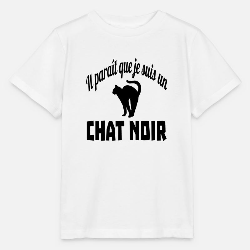 il paraît que je suis un chat noir - T-shirt bio MINI CREATOR Stanley/Stella Enfant - blanc