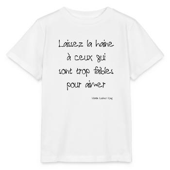 Citation Martin Luther King - T-shirt bio MINI CREATOR Stanley/Stella Enfant - blanc - Devant - Maike (125cm)