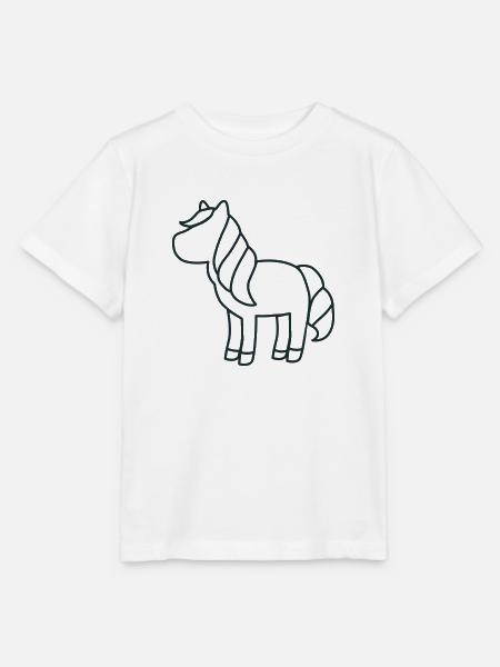 Leeres stehendes Einhorn - Stanley/Stella Kinder T-Shirt MINI CREATOR - Weiß