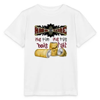 hardcore plus t'en bois plus t'es fort - T-shirt bio MINI CREATOR Stanley/Stella Enfant - blanc - Devant - Maike (125cm)